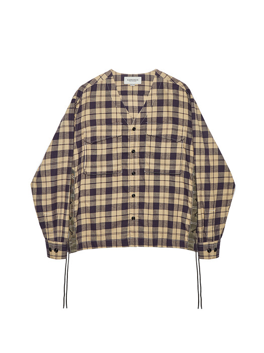 FLAK SHIRT / PURPLE & IVORY CHECK