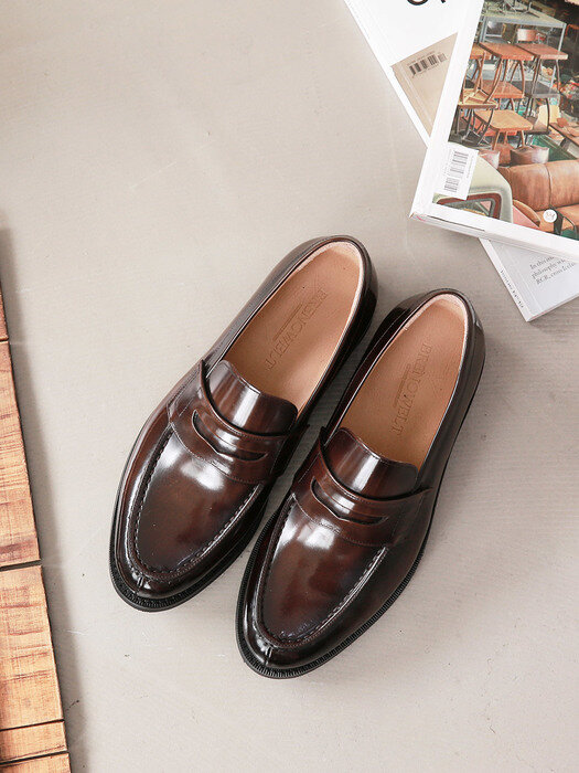 Shine Brown Penny Loafer #6041e