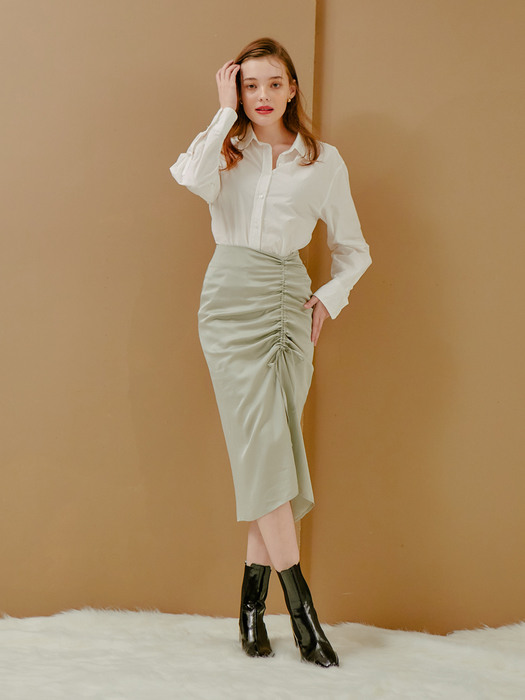 STRING POINT MIDI SKIRT_MINT