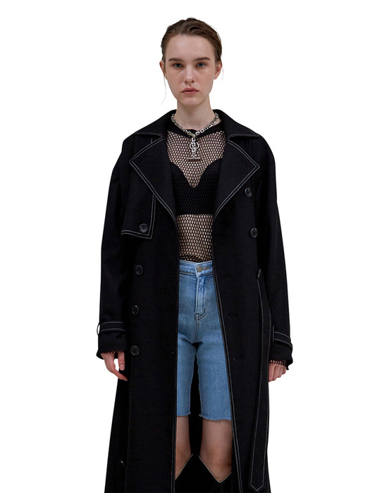 TOP STITCHED TRENCH COAT
