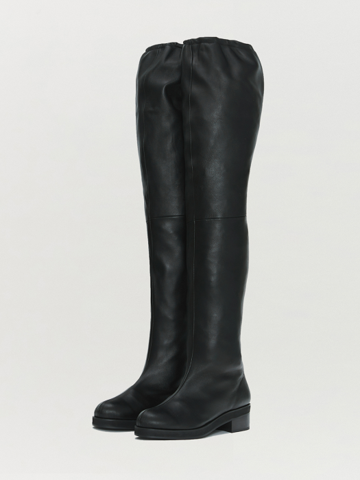 QUIA Thigh-high Leather Boots - Black