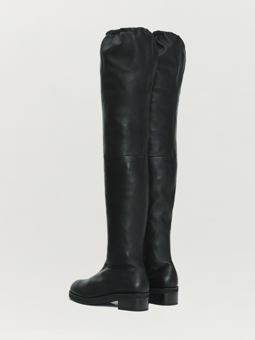 QUIA Thigh-high Leather Boots - Black