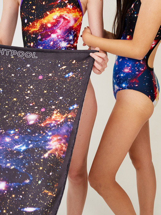 Galaxy Swimmer towel - Cosmic black