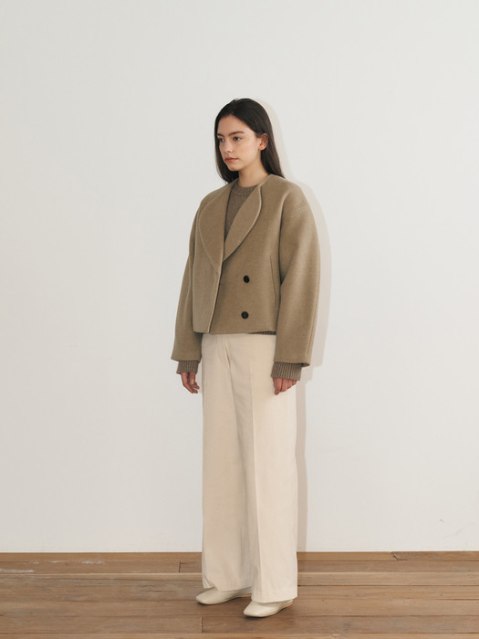  Round fit coat(light khaki)