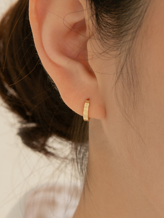 14k gold cutting edge onetouch ring earrings (14k 골드)