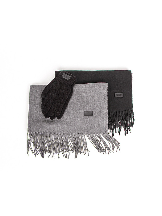 CASHMERE VIRGIN WOOL MUFFLER & SMART GLOVE GIFT SET