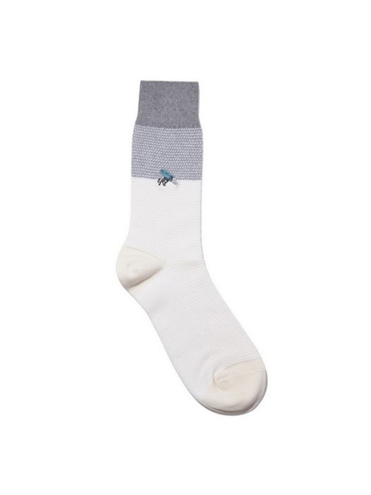 color block point embroidery socks _CALAX21221IVX