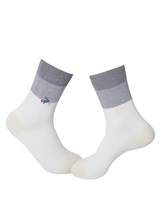 color block point embroidery socks _CALAX21221IVX