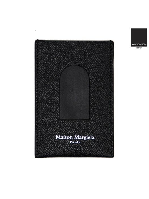 21SS 메종 마르지엘라 블랙 스티치 로고 카드 홀더 S55UI0297 P0399 T8013