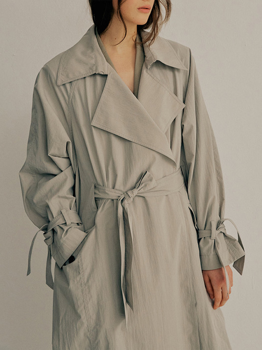 CRINKLE OVERSIZE TRENCH COAT_OLIVE