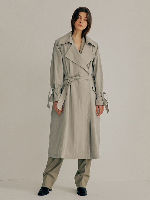 CRINKLE OVERSIZE TRENCH COAT_OLIVE