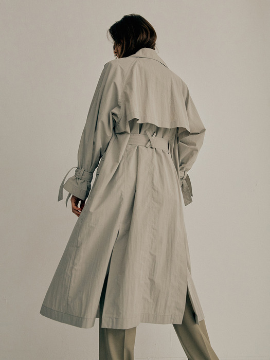 CRINKLE OVERSIZE TRENCH COAT_OLIVE