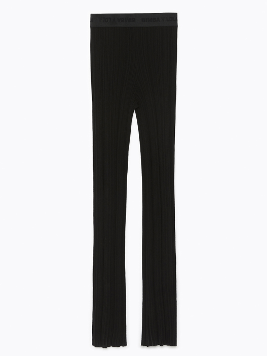 Black ribbed trousers_B215AWP014BK