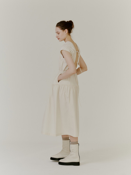  De Cut-out Dress - Ivory Cotton