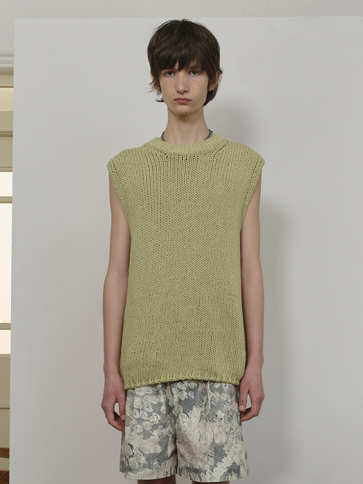 KNIT VEST GREEN TEA