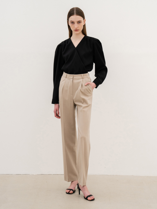 Pin-tuck Slacks_Beige