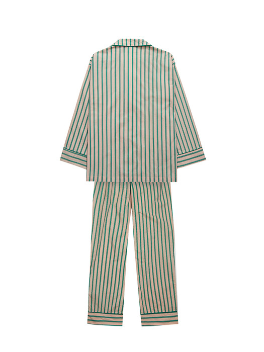 Chilling Stripe Pajama Set (Green)