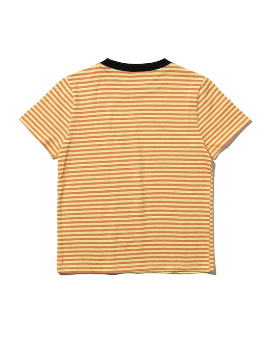 Flower drawing Tight fit T-shirt [YELLOW ST]