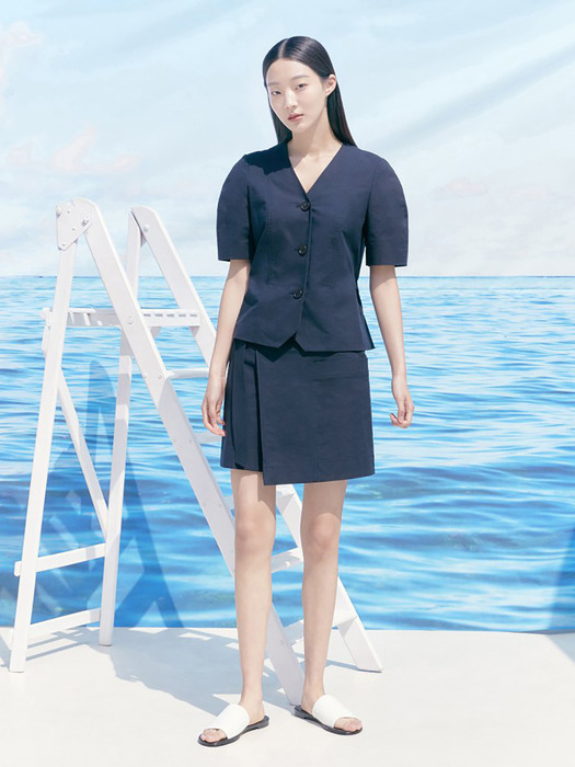 Belted Mini Skirt  Navy (KE1527M01R)