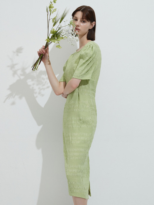 Crinkle one-piece - Pea green