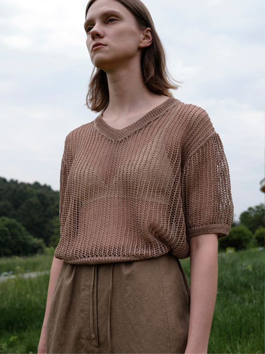 leaf knit (brown)