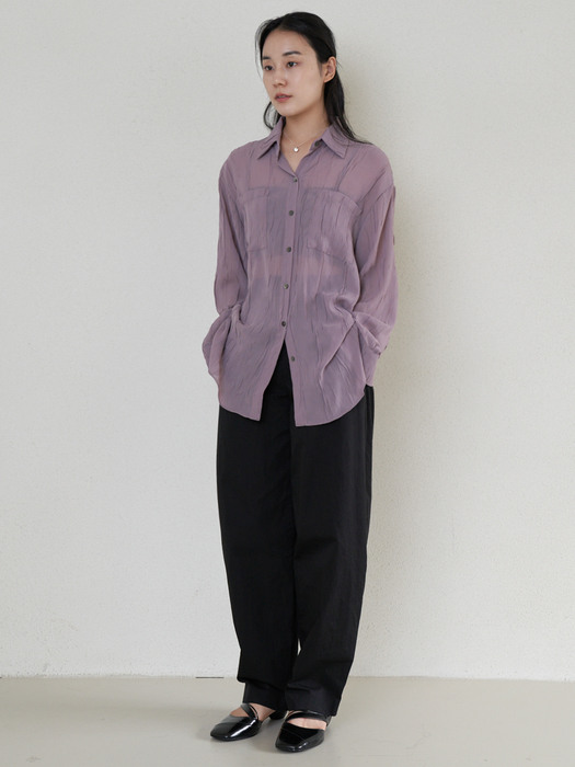 [단독] Wrinkle Sheer Shirts - Pale Violet 