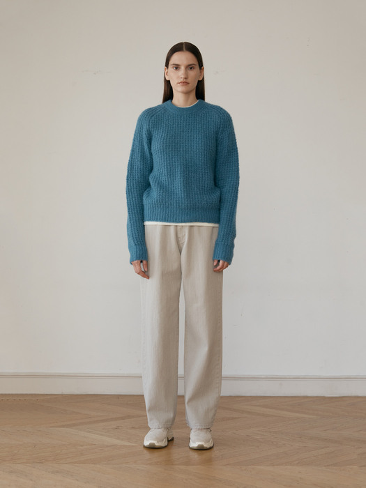 Mohair waffle knit (blue)