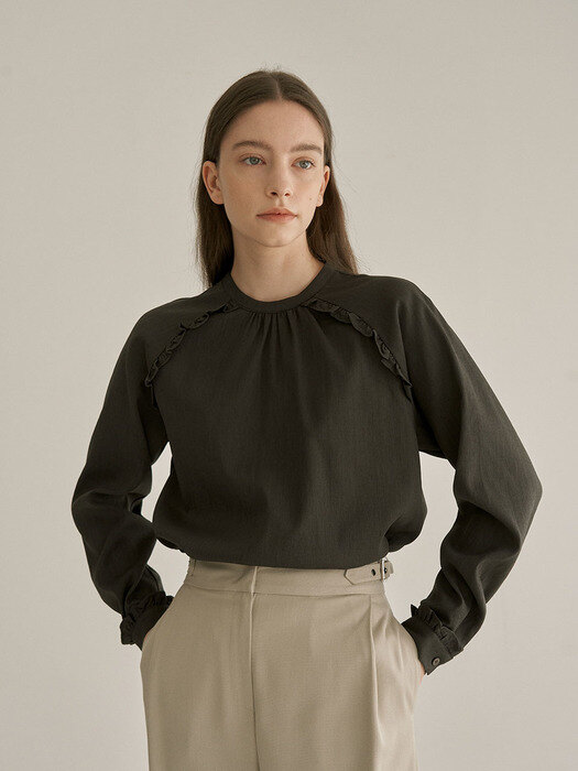 Frill point blouse_2color