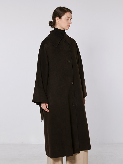 TOF CASHMERE SOUTIEN COAT [HAND MADE] BROWN