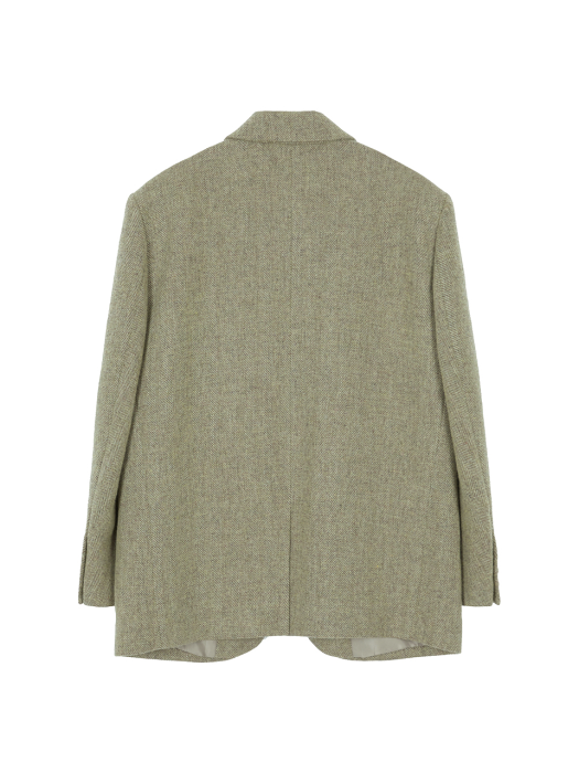 One-button Wool-blend Coket in M/Beige VW1WJ022-9U