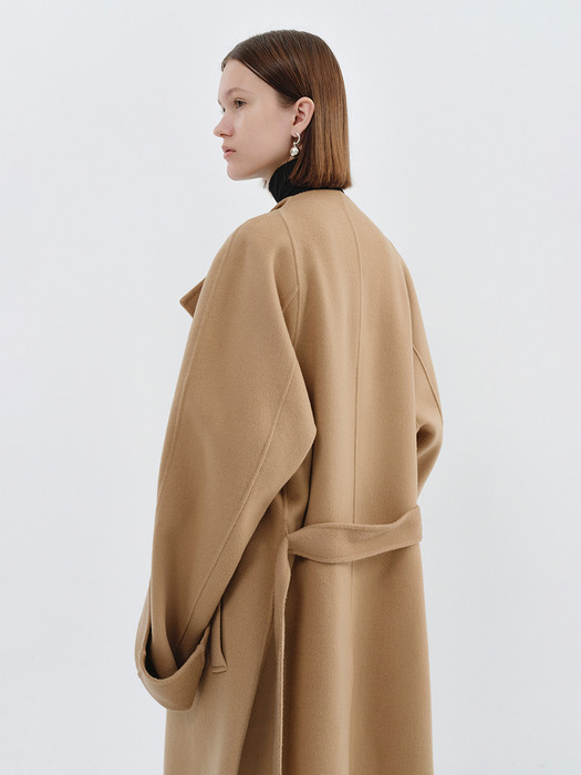 HANDMADE WRAP COAT - CAMEL