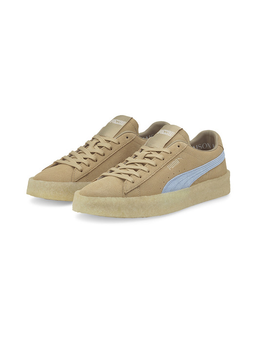 [381270 01] Suede Crepe KITSUNE_Travertine-Chambray Blue