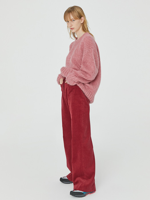 Corduroy Wide Pant in Red