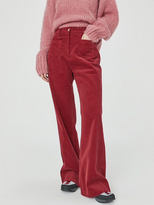 Corduroy Wide Pant in Red
