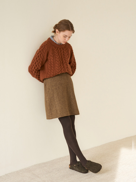 Vintage color knit (Brown)