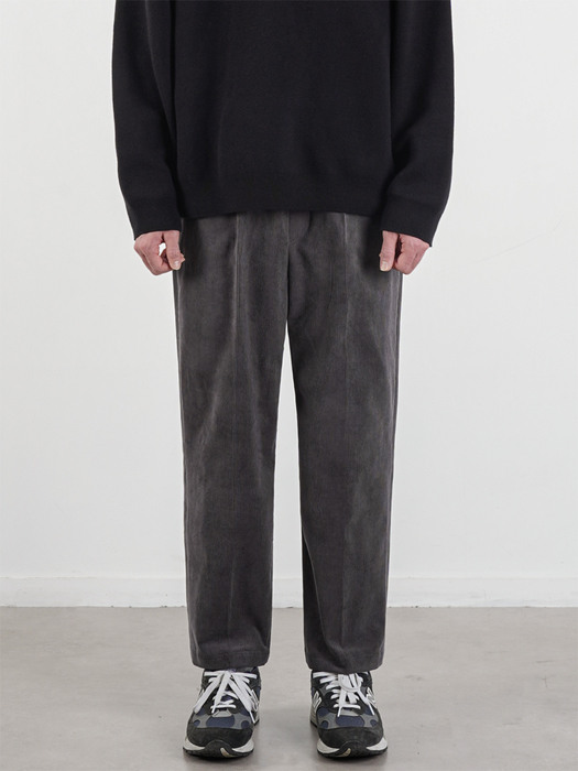 STRAIGHT FIT CORDUROY PANTS_CHARCOAL