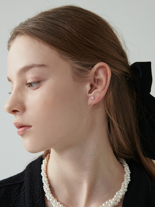 [14K gold] CR016 Classic mini pearl earrings