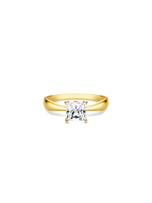 Solitaire Square Princess ring(yellow gold)