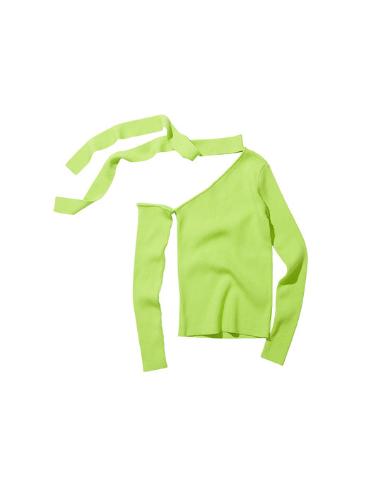 (WOMEN) CONNY SCARF NECK TIGHT KNIT TOP atb707w(GREEN)