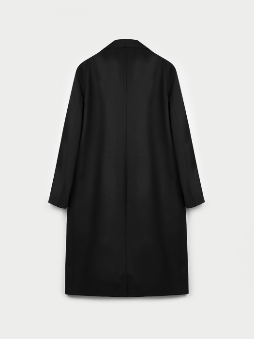Wool Twill Half Double Trench (Black)