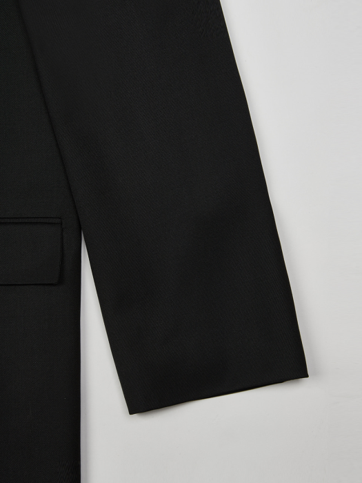 Wool Twill Half Double Trench (Black)