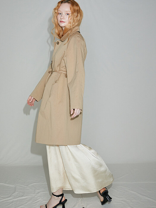 Spencer Single Button Trench Coat_Brown