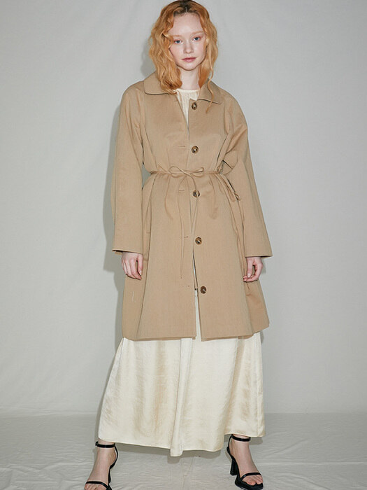 Spencer Single Button Trench Coat_Brown