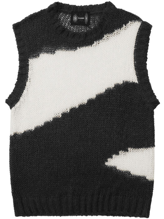 Mars 3.Gauge Mohair Knit Vest - Black (FL-188)