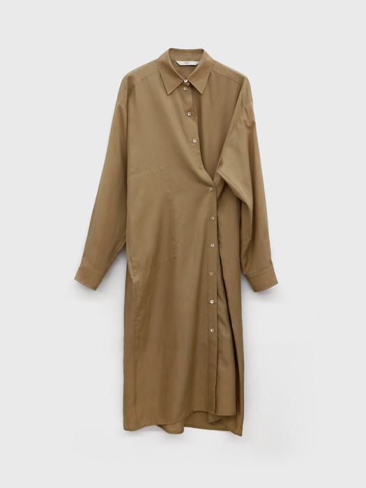 Wide Cotton-silk Dress / Beige