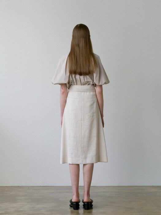 Belted Wrap Skirt _ beige