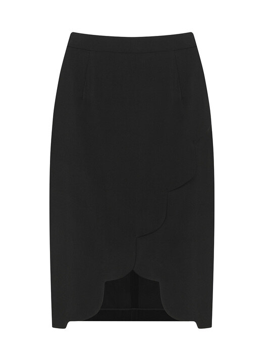 Black Skirt with Wavy Line
