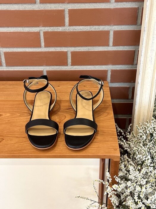 Olivia Back-Ribbon Sandals (3cm) - Black