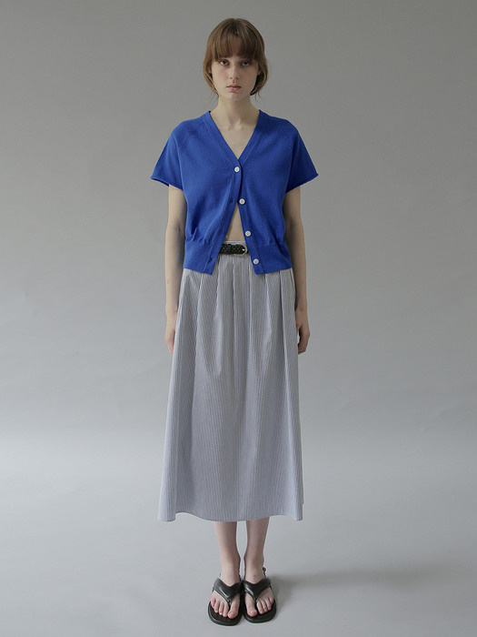 Maree Pleated Skirt (navy stripe)