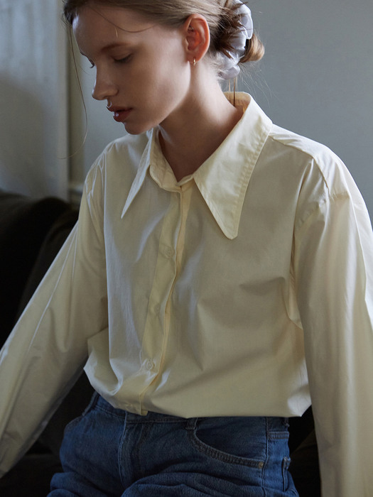 LOVELY BIG COLLAR SHIRTS_CREAM